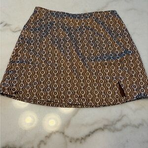 Hollister Brown & White Geometric Mini Skirt